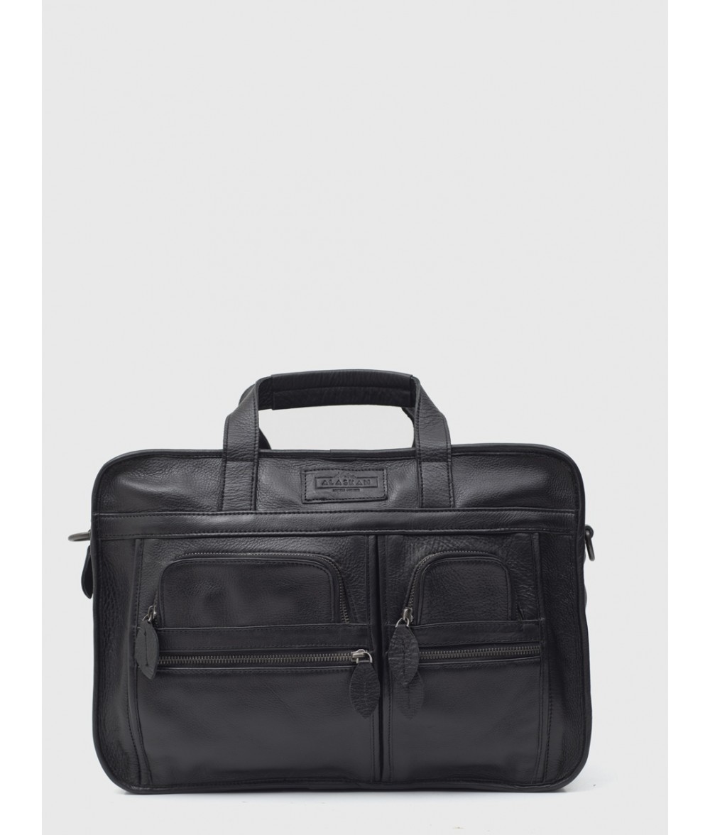 Bolton Black Leather Pilot Bag | Alaskan Leather Company